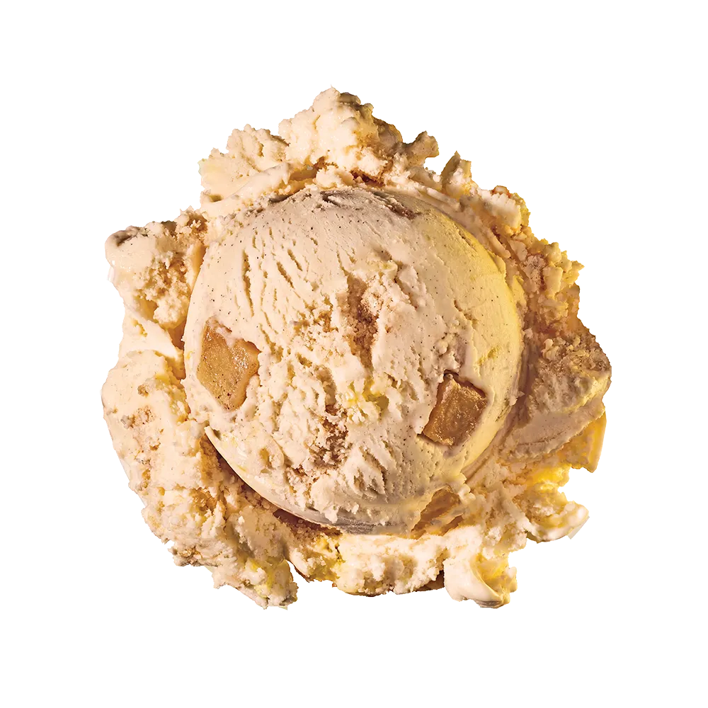 A scoop of Apple Strudel ice cream