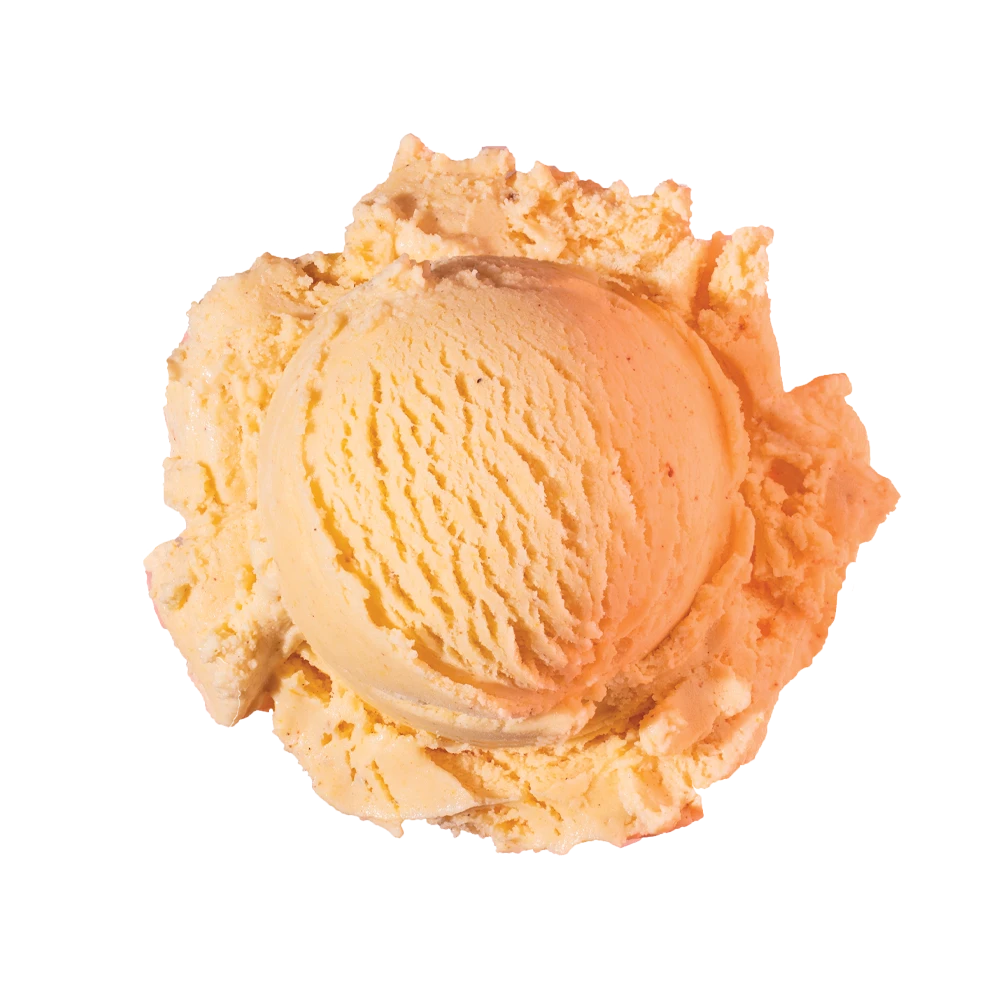 A scoop of Graeter's Harvest Pumpkin ice cream