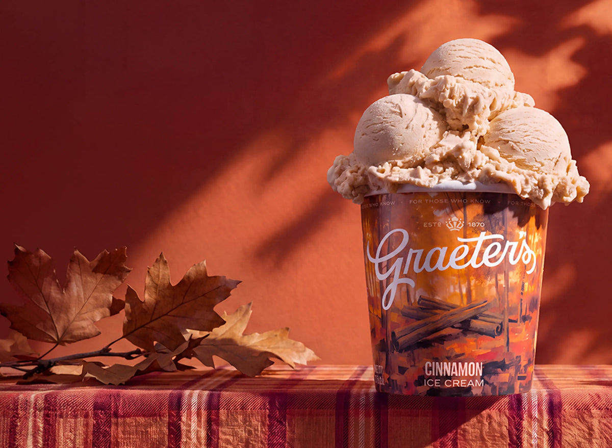 A pint of Graeter's Cinnamon ice cream.