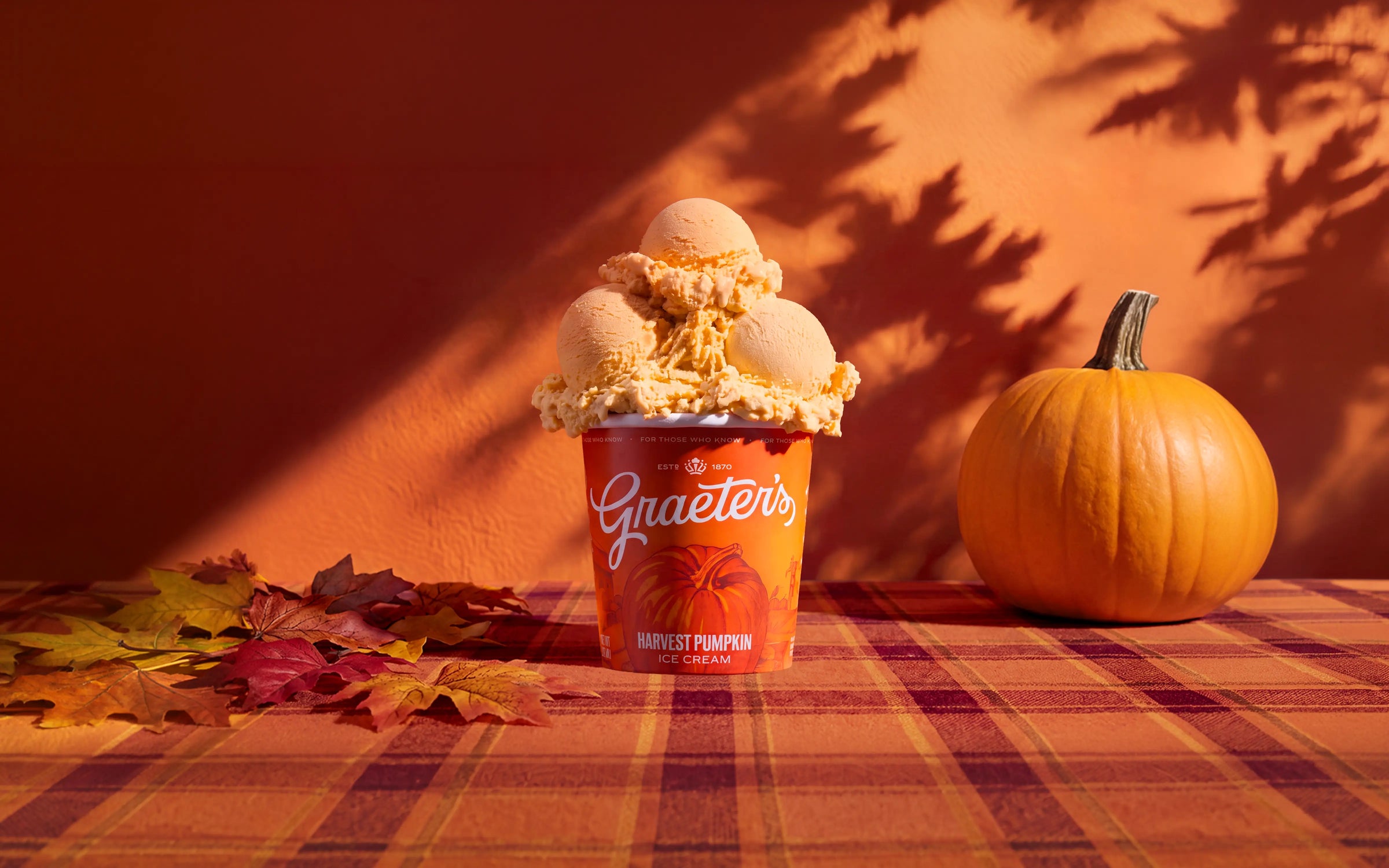 A pint of Graeter's Harvest Pumpkin ice cream.