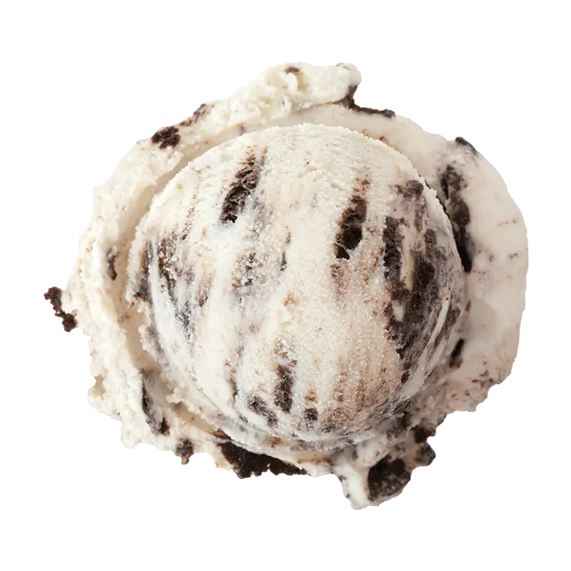 Graeter's Cookies & Cream Ice Cream Scoop: white ice cream with cookies throughout
