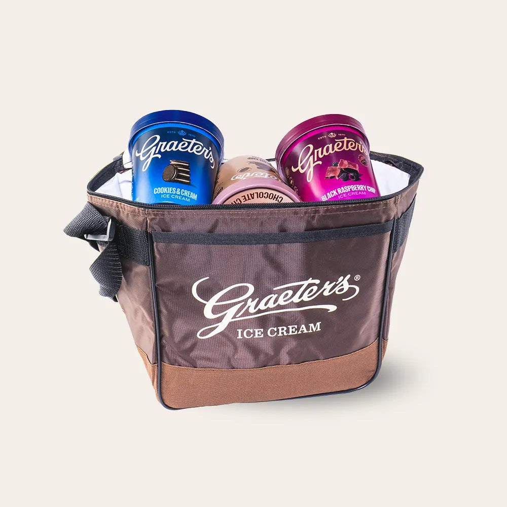 Graeter's Soft Sided Cooler with 6 pints of ice cream