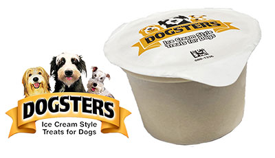 a container of dogsters ice cream