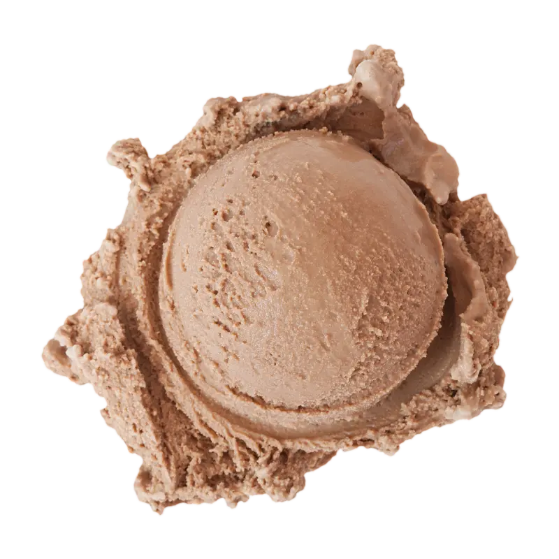 Graeter's Dutch Milk Chocolate ice cream: a single scoop of light brown ice cream