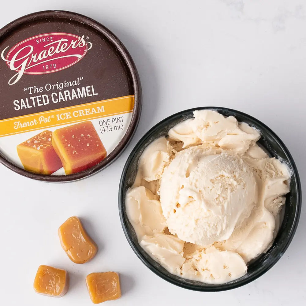 Bowl of Graeter's Original Salted Caramel ice cream