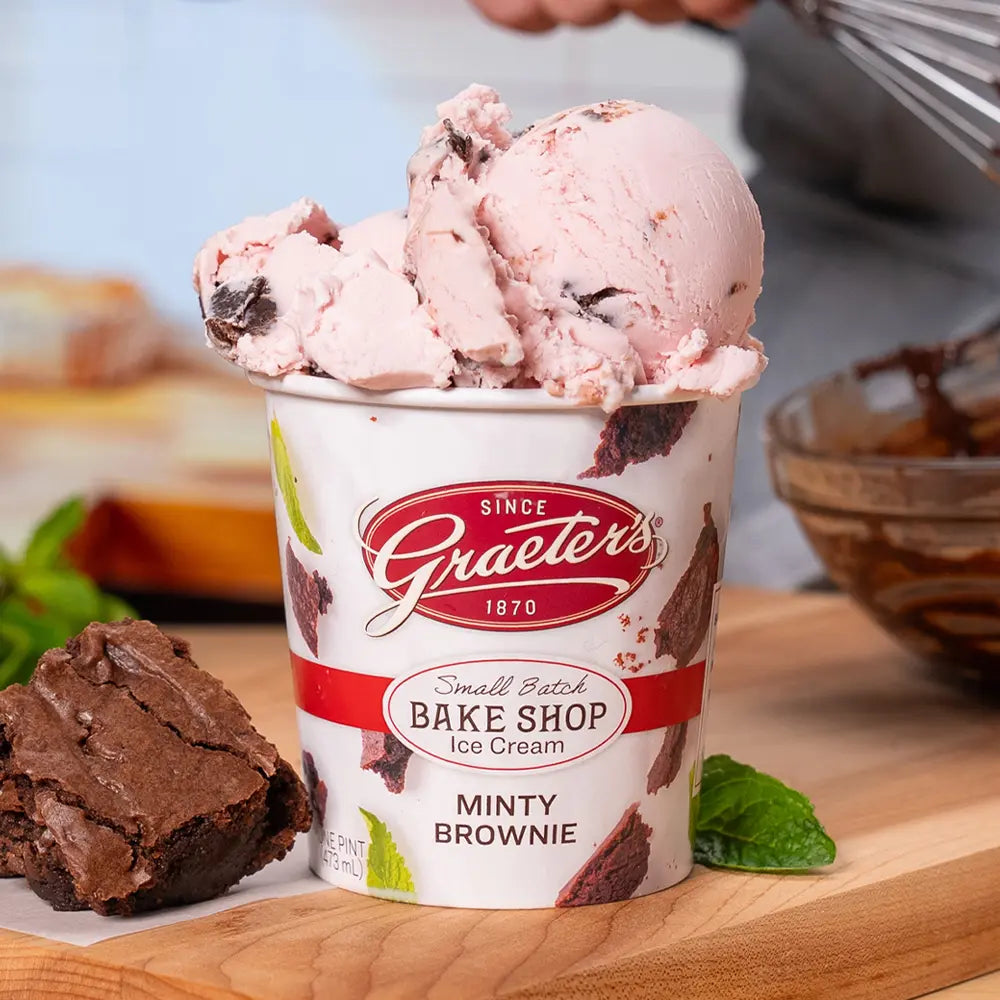 Graeter's Minty Brownie ice cream pint
