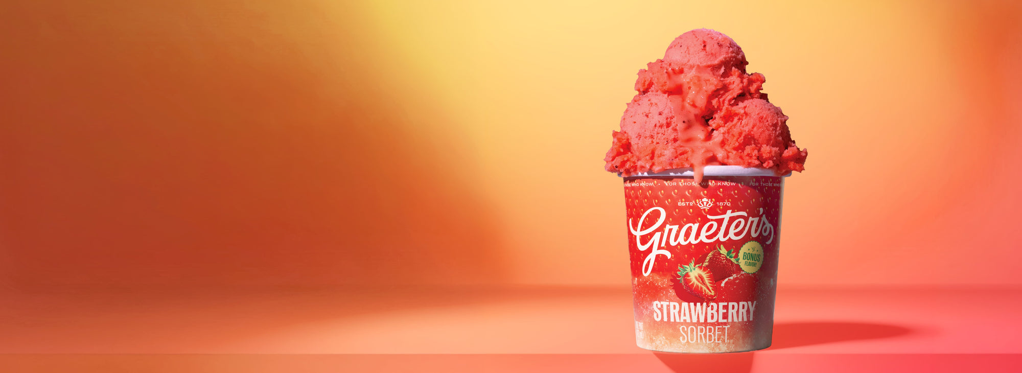 A pint of Graeter's Strawberry Sorbet
