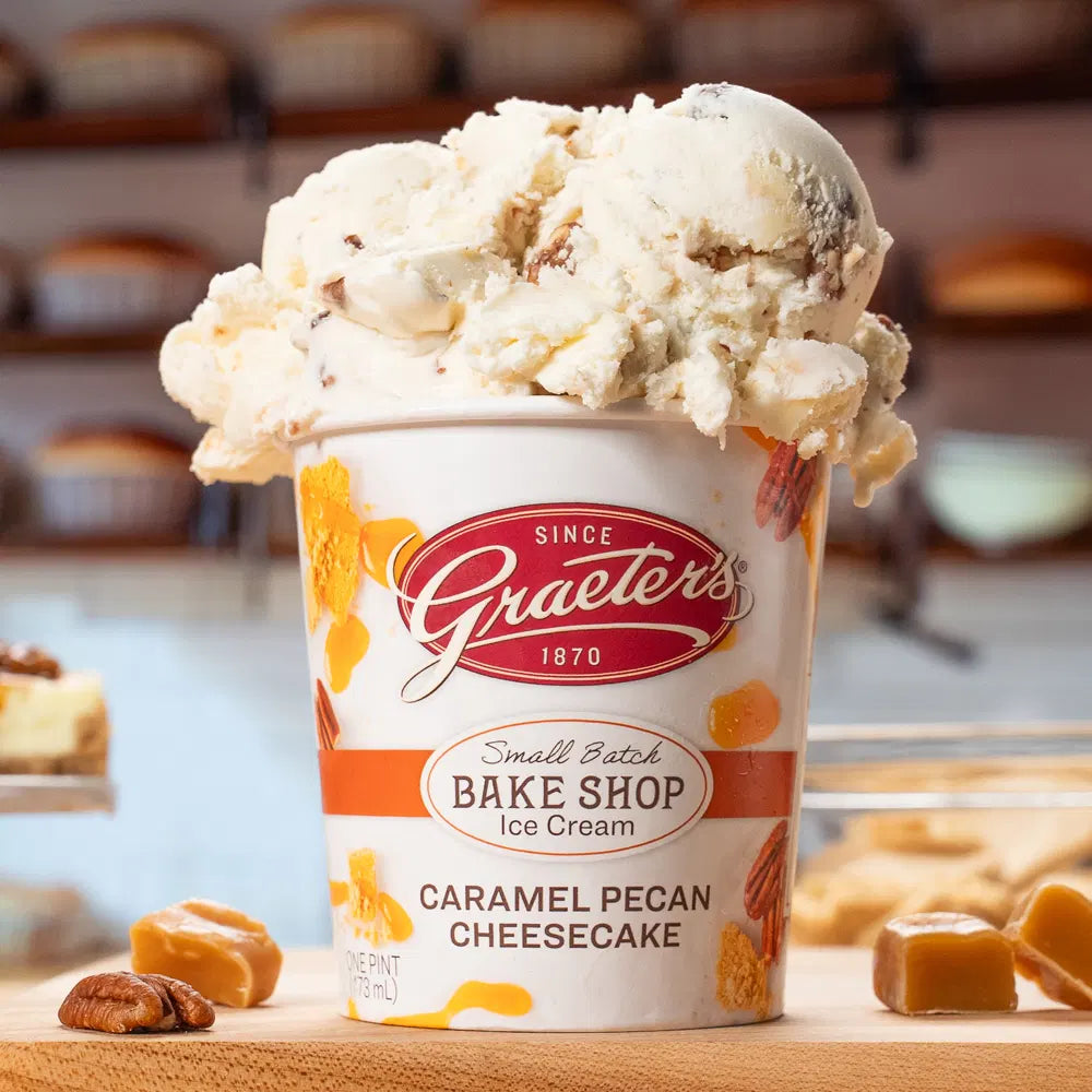 Pint of Caramel Pecan Cheesecake ice cream
