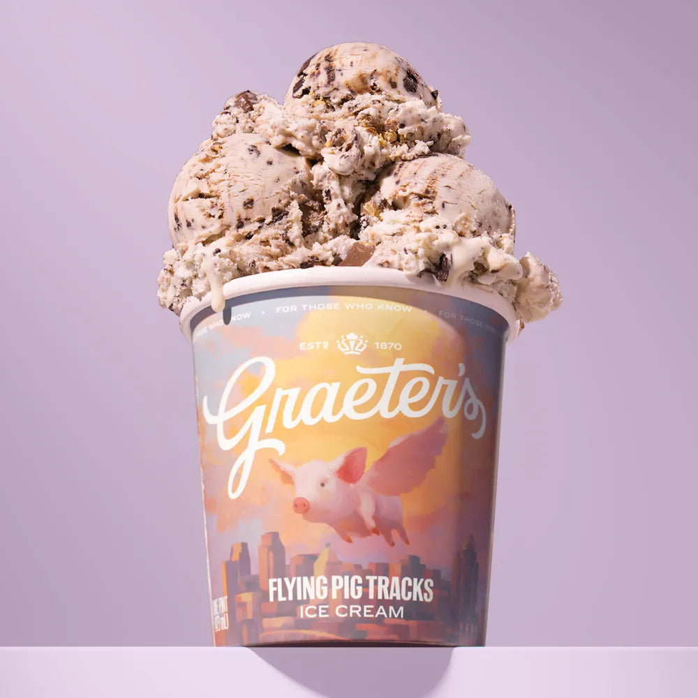 Graeter's Ice Cream Flying Pig Tracks Ice Cream