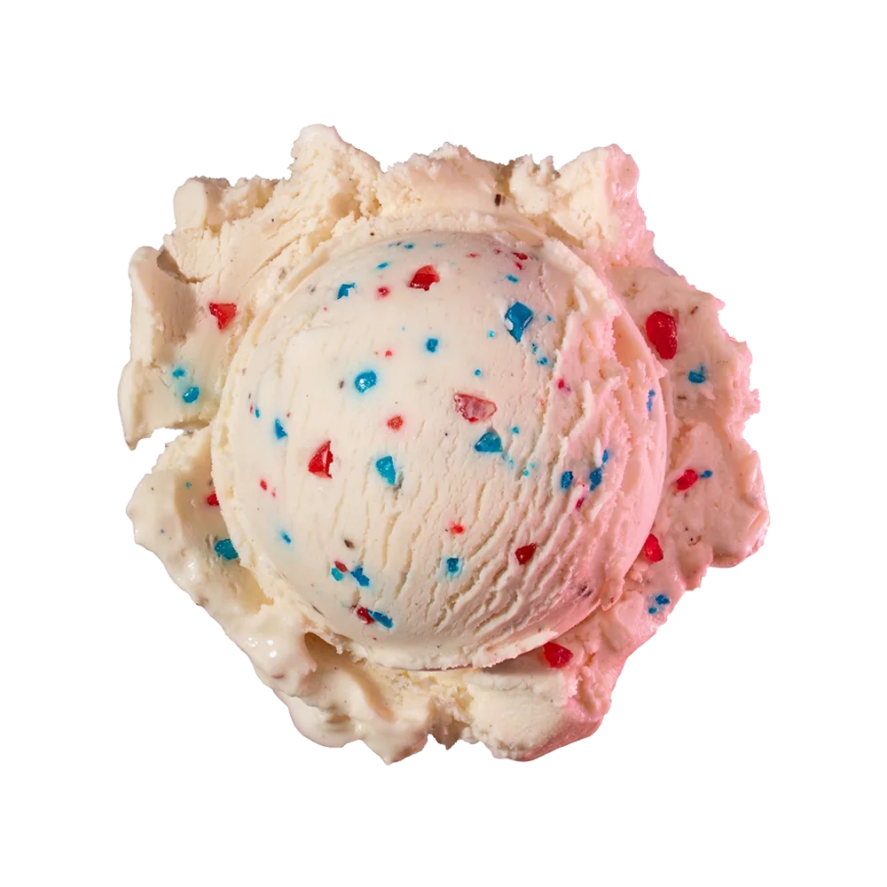 A scoop of Cherry Sparkler ice cream