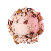 Backstretch Bourbon Cherry - Smooth bourbon ice cream layered with black cherries and praline pecans, crafted for a bold, indu...