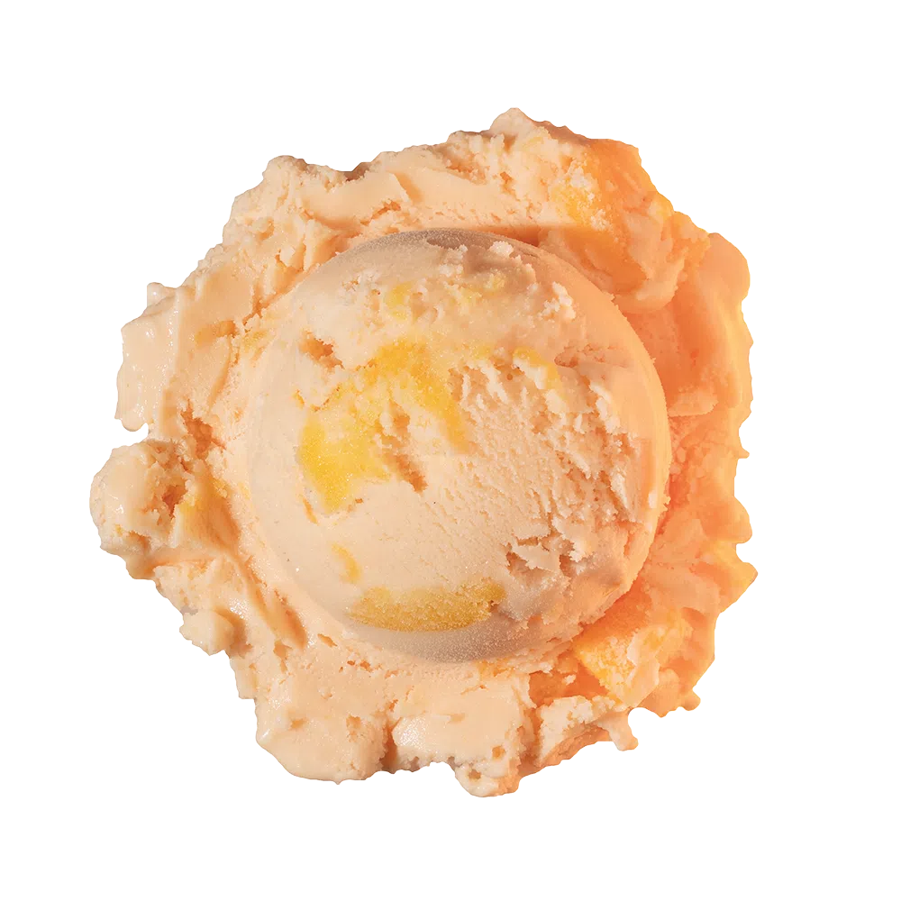 A scoop of Summer Peach ice cream