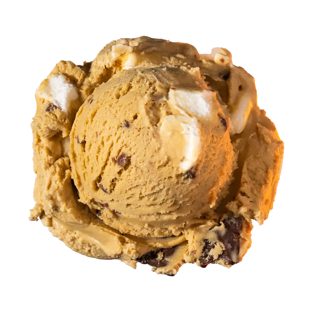 A scoop of S'mores ice cream