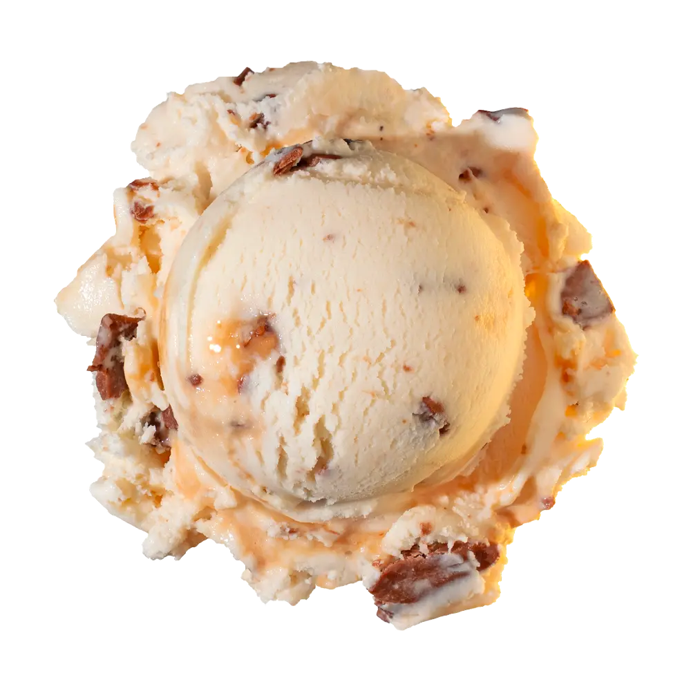 A scoop of Toffee Chip ice cream