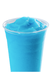 blue raspberry frozen lemonade: a bright blue frozen drink