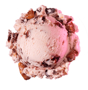 Backstretch Bourbon Cherry - Smooth bourbon ice cream layered with black cherries and praline pecans, crafted for a bold, indu...