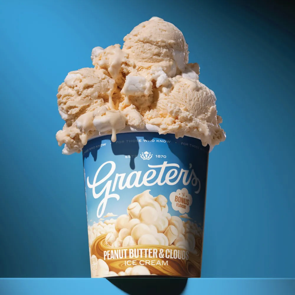 Graeter's Peanut Butter & Clouds ice cream pint