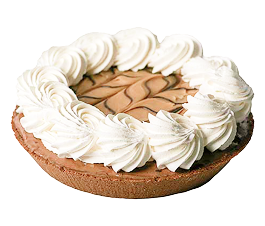 buckeye blitz pie: it has a graham cracker crust with ample whipped cream on top and a peanut butter chocolate filling