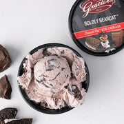 Boldly Bearcat - A creamy mascarpone ice cream, filled with Oreo cookies and our signature chocolate chips.