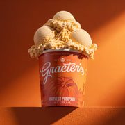 Harvest Pumpkin - Real pumpkin ice cream spiced with cinnamon, nutmeg, clove, and ginger.