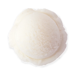 lemon sorbet: a single scoop of bright white sorbet