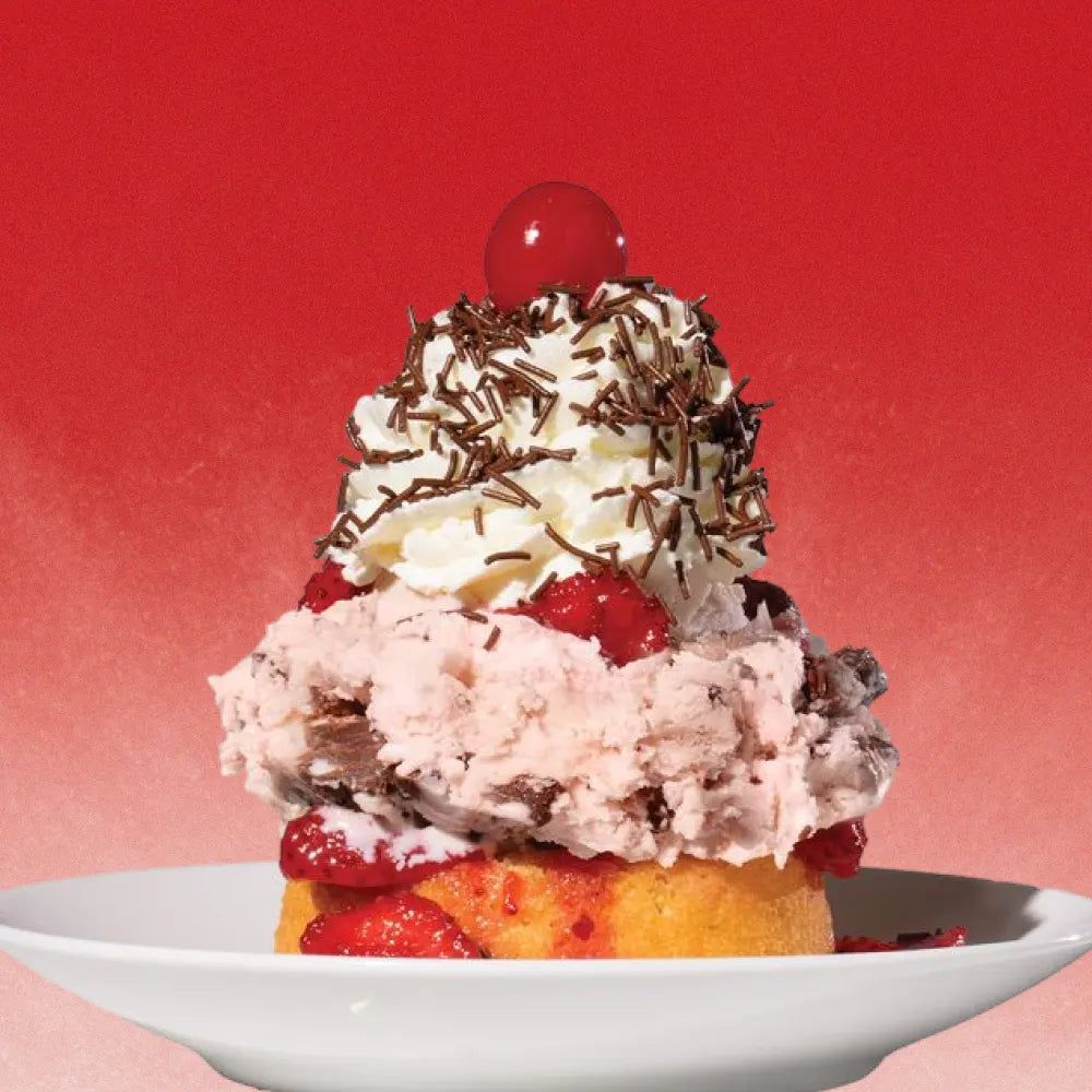 Strawberry all the way sundae