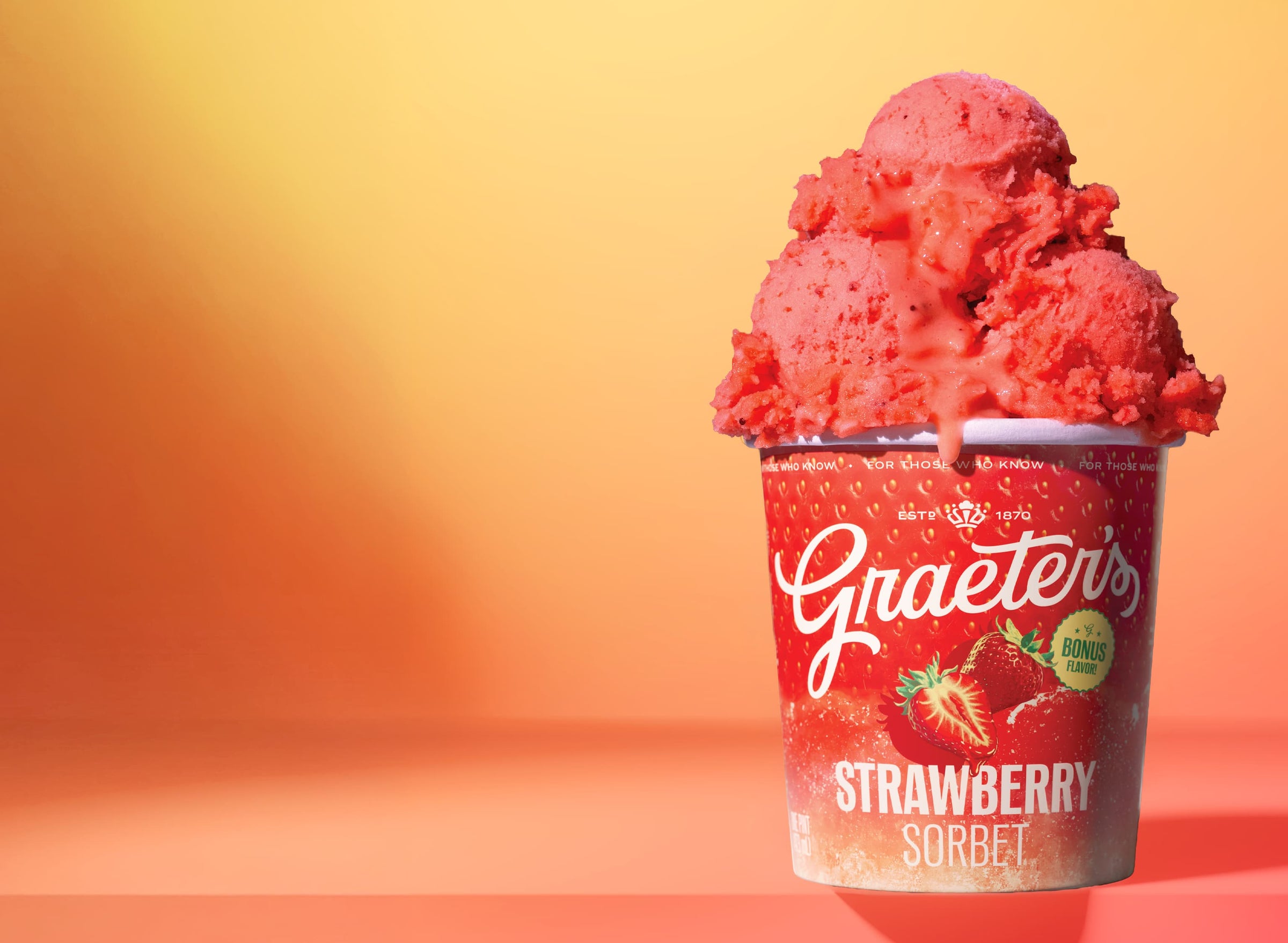 A pint of Graeter's Strawberry Sorbet