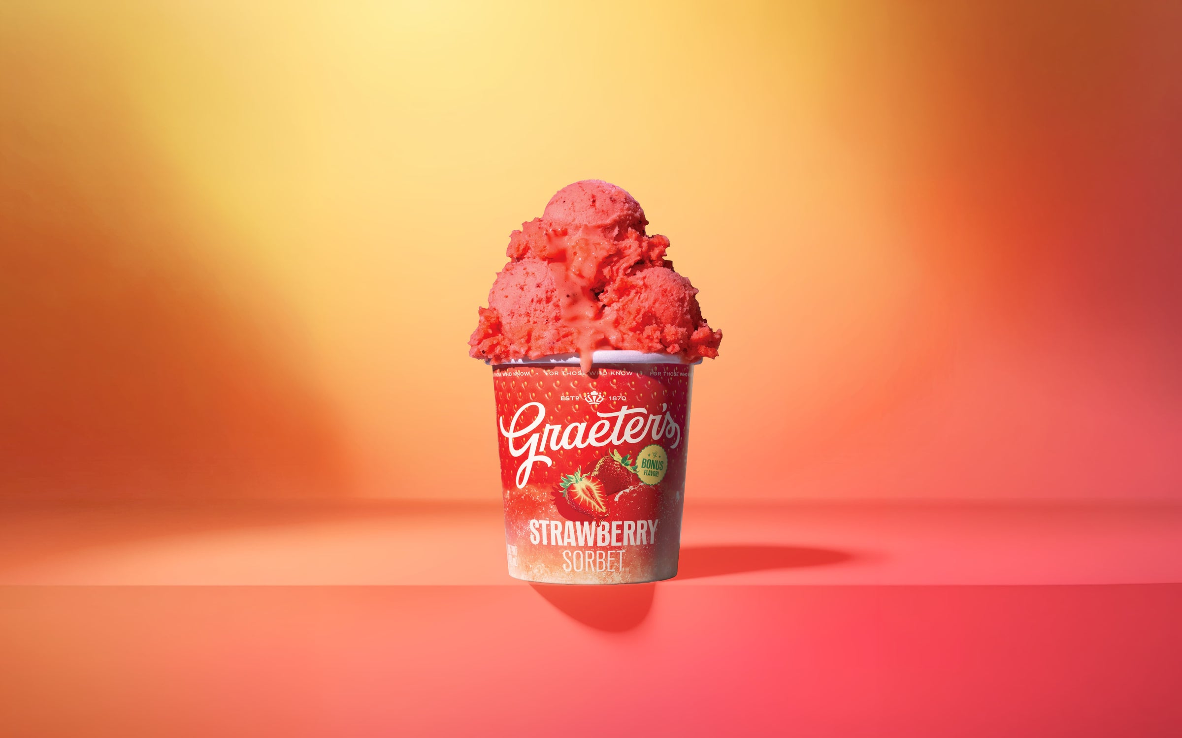 A pint of Graeter's Strawberry Sorbet