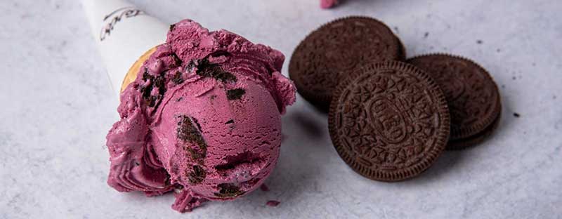 Kick Off The Summer With Black Raspberry Cookies & Cream Ice Cream