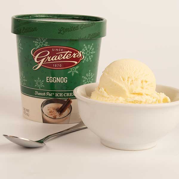 Scoop of Graeter's Eggnog Ice Cream