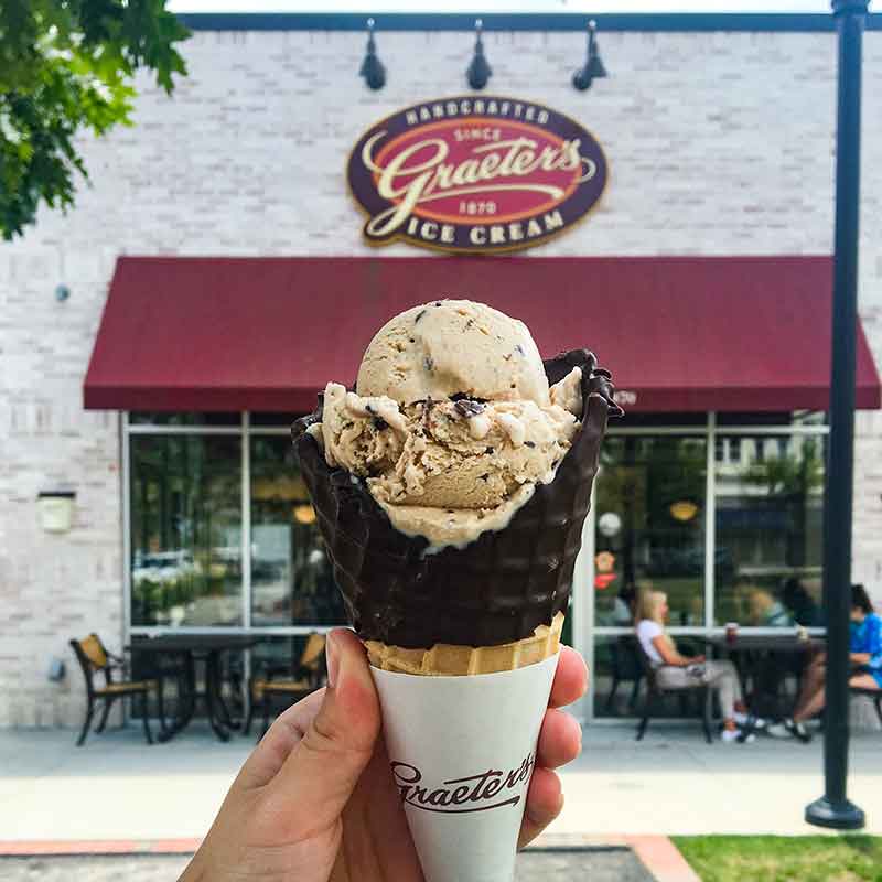 Ice Cream Cone In Front of Graeter's Store