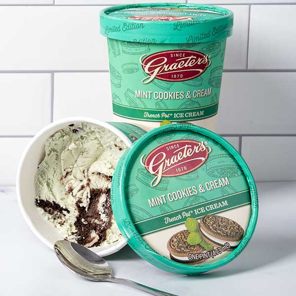 Graeter's Mint Cookies & Cream Ice Cream