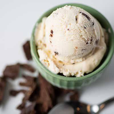 Scoop of Graeter's Mint Chocolate Chip Ice Cream