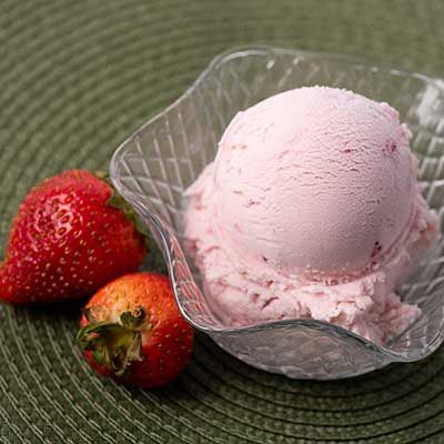 Scoop of Graeter's Oregon Strawberry Ice Cream