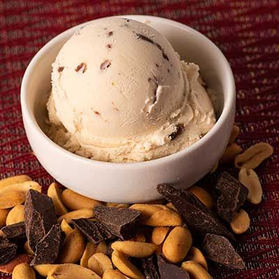 Scoop of Graeter's Peanut Butter Chocolate Chip Ice Cream