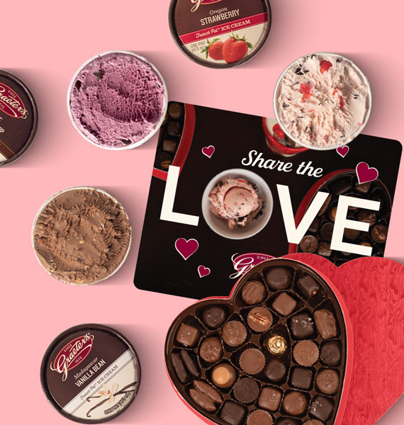 Valentine's Bundled Gift Pack with candy and pints