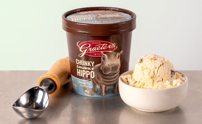Scoop of Graeter's Chunky Chunky Hippo Ice Cream