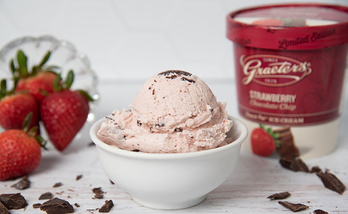 Graeter's Strawberry Chocolate Chip Ice Cream